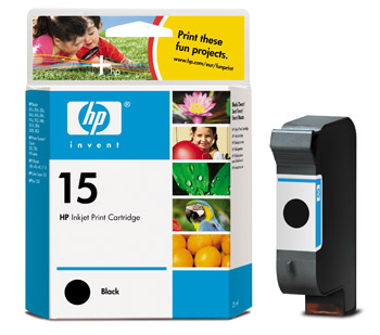 HP No. 15 siyah mürekkep püskürtmeli baskı kartuşu (25 ml)